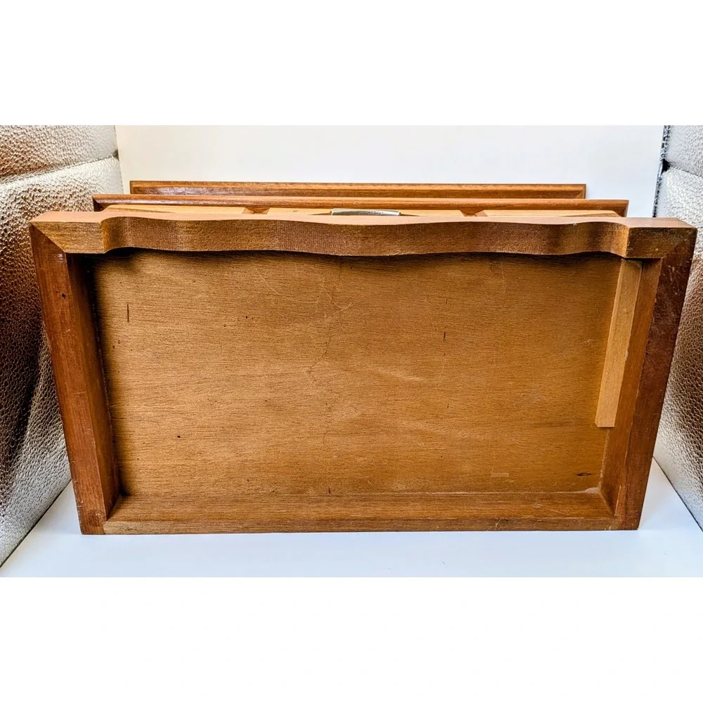 Vintage Wooden Jewelry Chest Lined Sweet